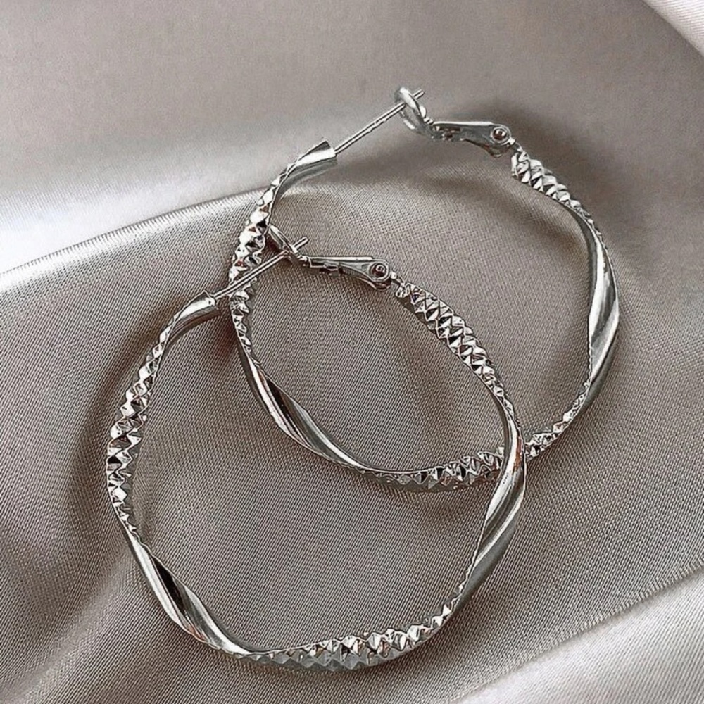 Twist Design Hoop Earrings